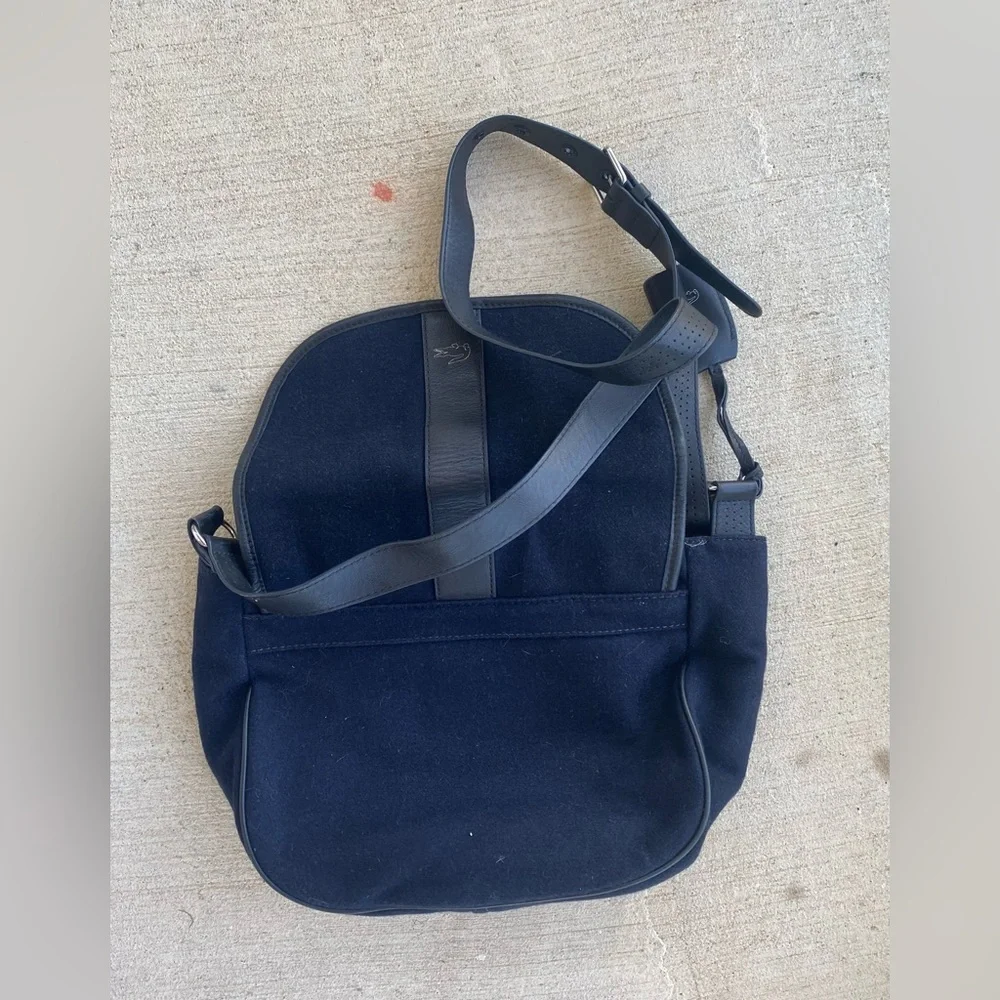 Lacoste Blue Wool Messenger Bag